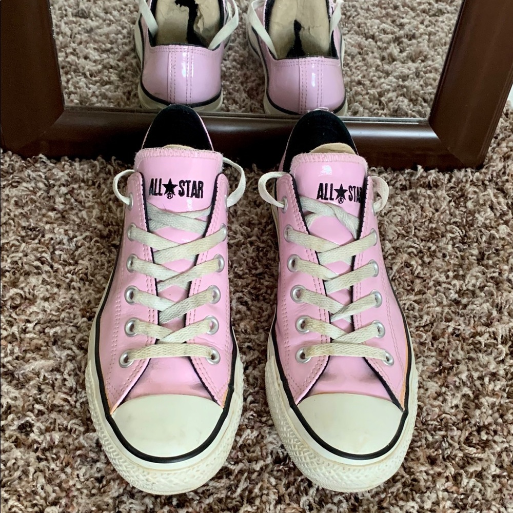 Pink Leather Converse